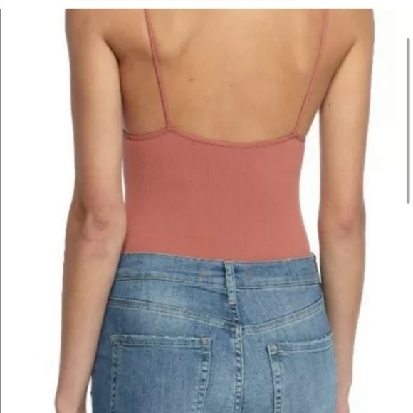 Free People mauve ribbed bodysuit Sz XS - Picture 3 of 7